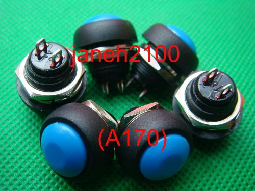 Lot-4 blue momentary off(on) push button vehicle horn 9v-12v-24v switch (b170) for sale