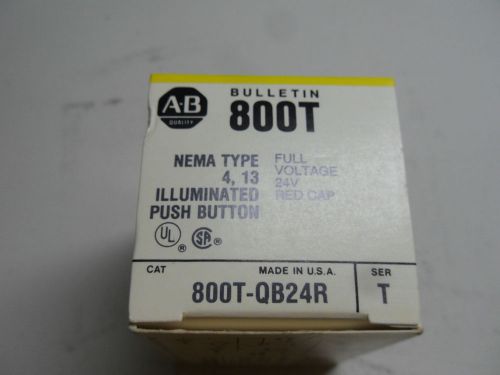 (h2-2) 1 nib allen bradley 800t-qb24r push button with contact for sale