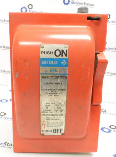 GOULD I-T-E VACU-BREAK ENCLOSED ELECTRIC SWITCH F351 - 600VAC 3-PHASE 30 AMP