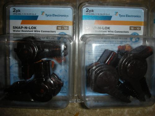 36 packs of 2 Tyco Water Resistant Snap-N-Lok Wire Connectors Brown