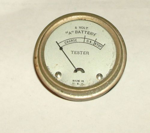 Vintage ~ readrite 6 volt &#034;a&#034; battery round meter gauge ~ vhtf for sale