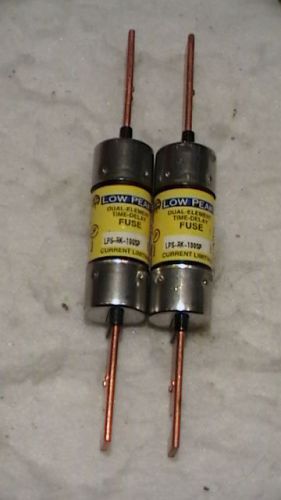 Qty/lot     2 bussman low peak dual element time-delay fuses  lps-rk-100sp for sale