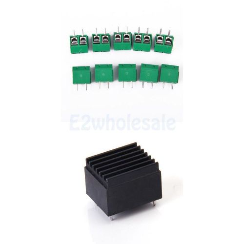 10x 2-Pin PCB Mount Terminal Block Connector AC + 1x KIM-055L DC-DC Converter