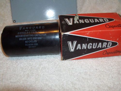 88-108-MFD 330 VAC----Vanguard Motor Starting Capacitor  New