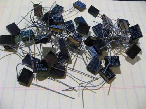 Lot of 40 Poly Film Capacitors part number NS16958-L1 45.3 PF - NOS 1975