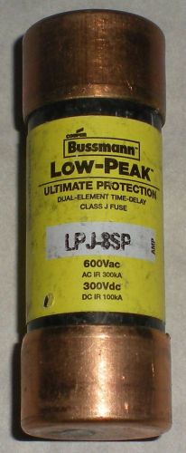 ELECTRICAL FUSE BUSSMANN EATON LPJ-8SP 8 AMP 600 VAC TIME DELAY SLOW BLOW NEW