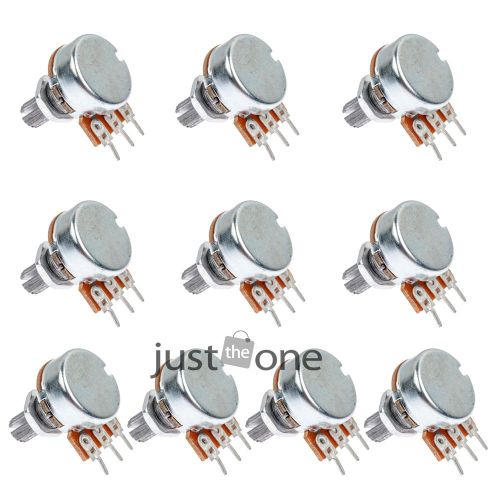 10x B10K 3 pin Short Handle 15mm Linear Taper Rotary Single Potentiometer Panel