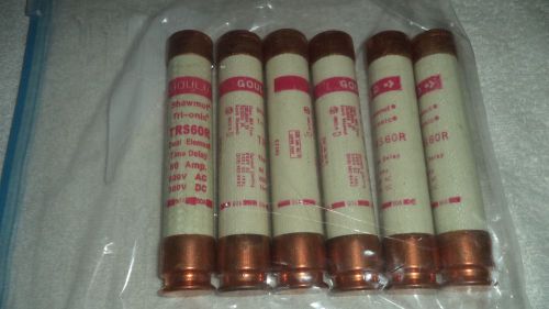 SHAWMUT TRI-ONIC TRS60R TIME DELAY / 60 AMP / 600 V / LOT OF 6 FUSES