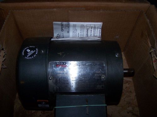 Lincoln electric motor, tf5339c, tefc ac, 3/4 hp, 3ph, 60 hz, 230/240, for sale