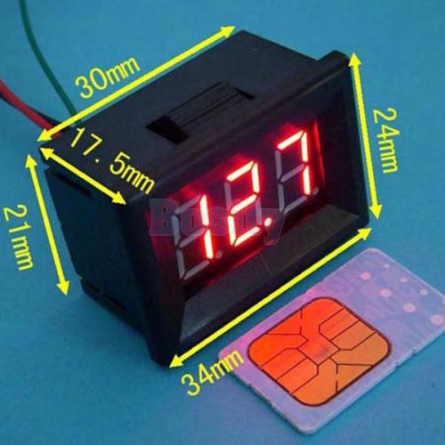 Green 0.36&#034; LED 3 Digit Digital Voltmeter Power DC 7-30V for Car Motorcycle Auto