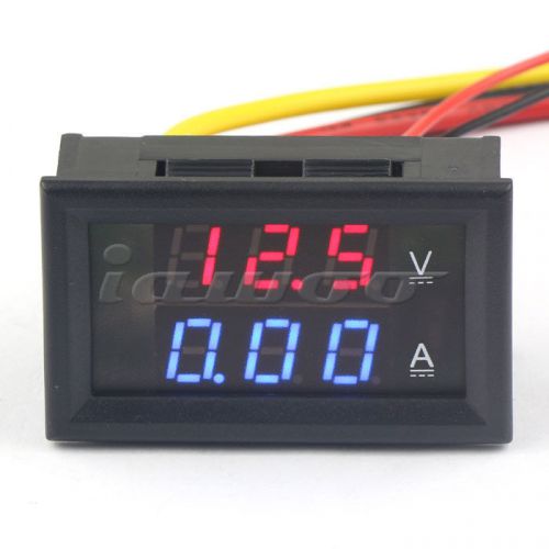 Dc 300v voltmeter 5a ammeter volt ampere panel meter 2in1 dual 0.28&#034; led display for sale