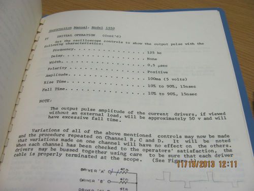 Computer test manual 1550: programmed current pulse generator - instruction for sale