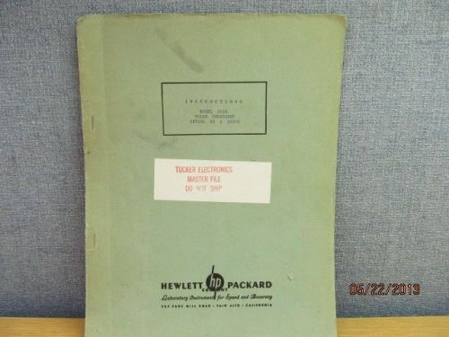 Agilent/HP 212A Pulse Generator Instruction Manual w/Schematics Serial 95 &amp; up