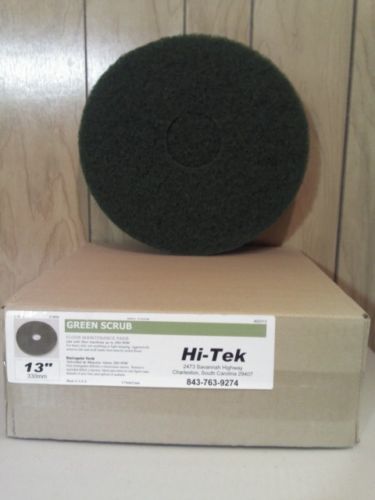 13&#034; green scrub pads, case of 5 for sale
