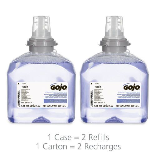 GOJO 5361-02 1200 mL Premium Foam Handwash with Skin Conditioners (Case of 2)