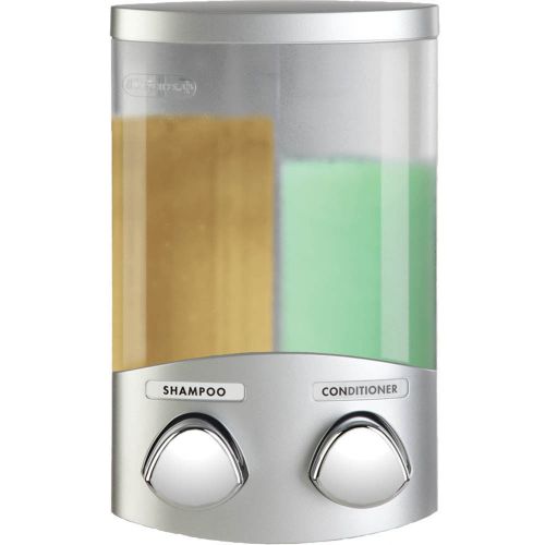 Euro duo dispenser with translucent containers satin silver for sale