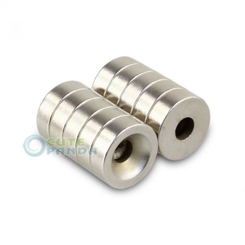 10pcs Super Strong Magnets 15mm x 5mm Hole 5mm Dsic Rare Earth Neodymium N38