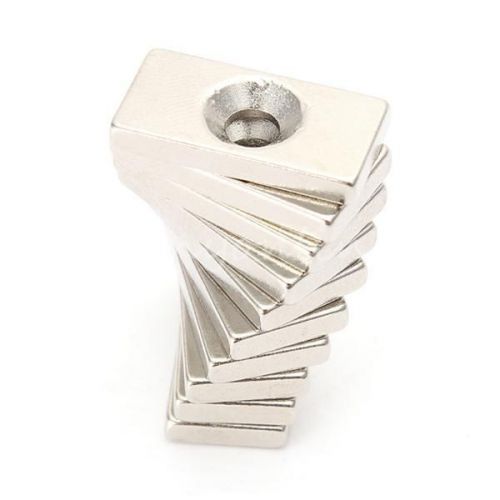 20pcs 4mm hole big countersunk fridge magnets block neodymium n35 20x10x3mm for sale