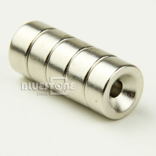 5 x Strong Round Ring Cylinder Countersunk Magnets 10mm x 5mm Hole 3mm Neodymium