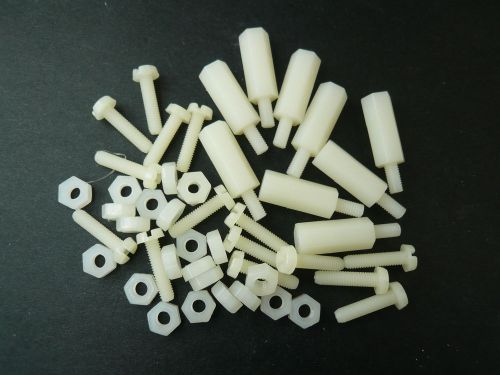 SOA 18pcs Nylon Standoff M3 x 15mm + 6mm Hex. Female/Male (Spacer) w/screw &amp; nut