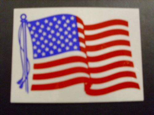 Flying 4&#034; american flag on rectangle  reflective  decal sticker for sale