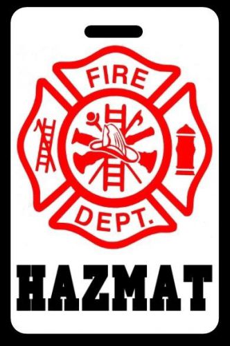 Hazmat firefighter luggage/gear bag tag - free personalization - new for sale