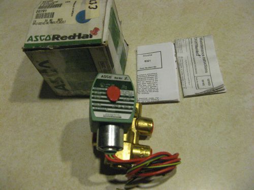 Asco red-hat ii solenoid valve 8321g003 1/4&#034; 120v 3 way for sale