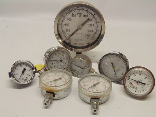 LOT OF ASHCROFT 3000 PSI GAGE &amp; WIKA MATHESON SPAN GAGES 60 160 100 5 PSI