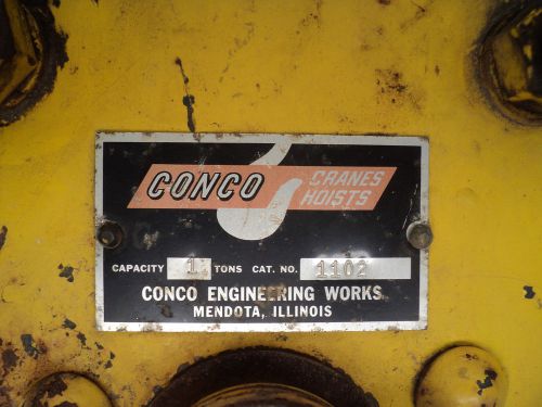 Conco Engineering Overhead Beam Hoist Trolley 1 Ton Nice