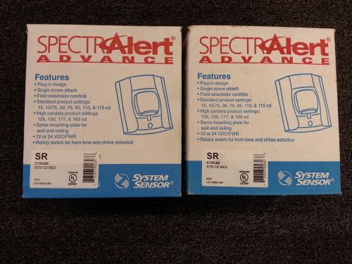 *bulk order* (2) system sensor sr red multi-candela strobes! for sale