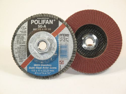 1 lot of 7 - PFERD 4-1/2&#034; x 5/8-11 80 grit  flap wheel pt# 62154 (#1247)