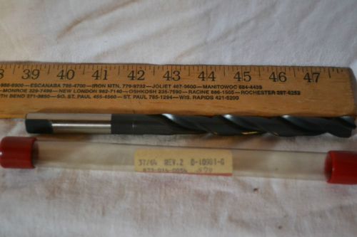 UNION TWIST DRILL 37/64&#034; STRAIGHT SHANK TWIST DRILL, 8-3/4&#034; OAL, HIGH SPEED