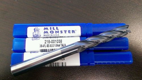 Monster tool 3/8&#034; 4fl sq end 1 3/4&#034; loc 3pcs brand new for sale