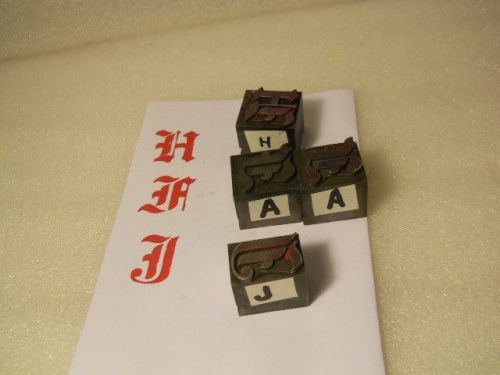 FOUR (4) VINTAGE  METAL LETTER DIES