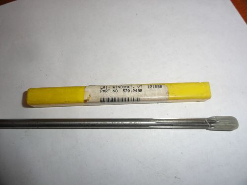 Reground .2495&#034; L&amp;I Straight Flute Chucking Reamer, 570.2495