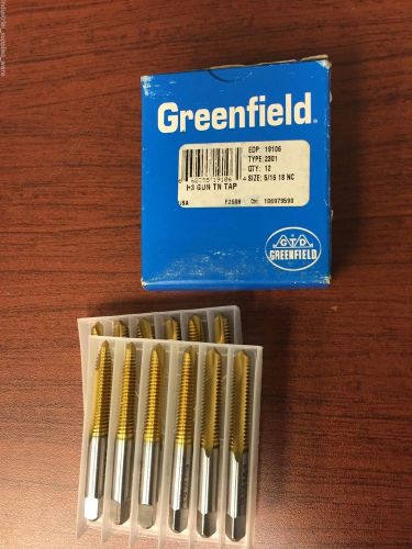 12 Pc. Widia Greenfield Spiral Point Tap 5/16-18 Plug TiN 2 flutes