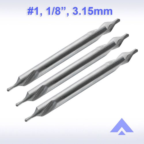 Altai Center Drill #1 1/8 HSS 3 bits 60 degree countersink combined lathe mill