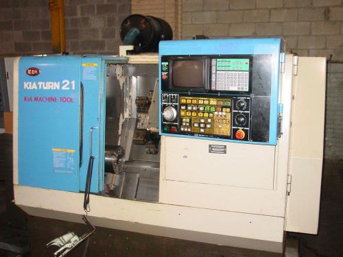 21&#034; swg 16&#034; cc kia kia turn 21 cnc lathe, yasnaclx-3, 8&#034; chk., tailstock for sale