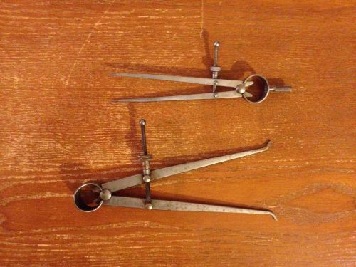 2 Vintage Used Calipers &amp; Divider 7&#034; Craftsman Inside &amp; 5 1/2 &#034; Fulton Divider