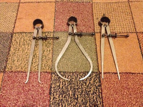 Drafting set calipers dividiers Starrett Browne Sharp B&amp;S Millers Falls