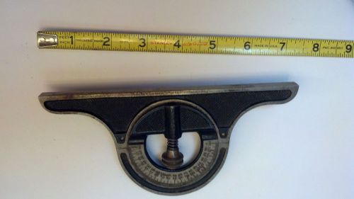 VINTAGE L.S. STARRETT CAST IRON REVERSIBLE PROTRACTOR