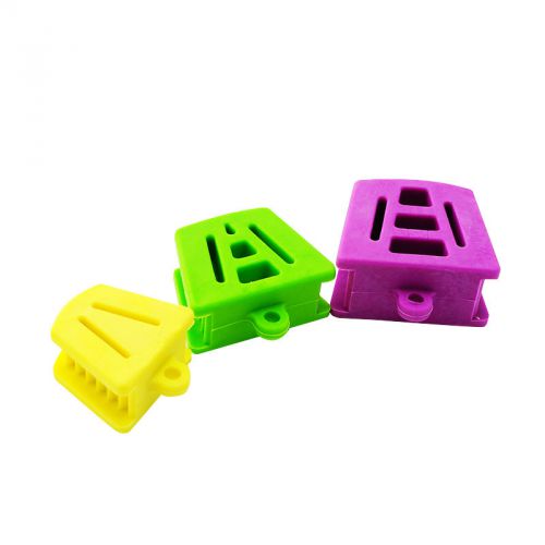 3PCS/1set Silicone Latex Mouth Prop Bite Blocks Purple Green Yellow