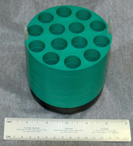 5 Beckman Green 349950 Tube Slot Bucket Adapter 15 mL Tube with Black 349949 Pad