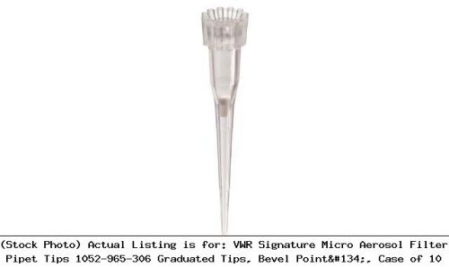 VWR Signature Micro Aerosol Filter Pipet Tips 1052-965-306 Graduated Tips, Bevel