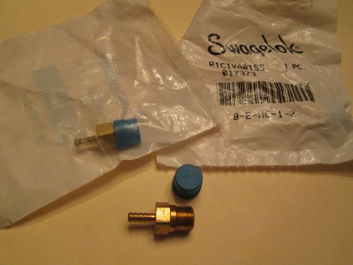 3 SWAGELOK BRASS HOSE CONNECTORS B-2-HC-1-2