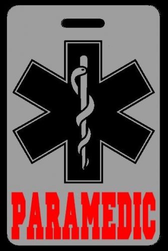 Lo-viz gray paramedic luggage/gear bag tag - free personalization - new for sale