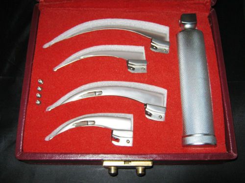 Zulco Fiberoptic Laryngoscope Set (4 Mac Blade) with extra light bulbs