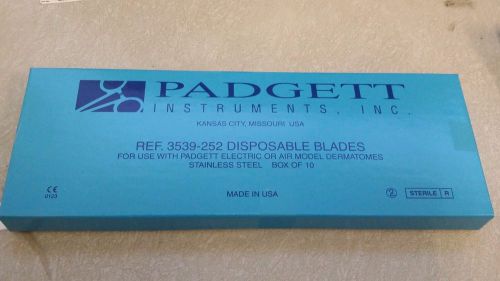 Padgett dermatome blades box of 10 expired ref 3539-252 for sale