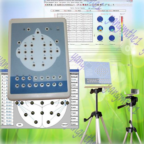 16 channel Digital Brain Electric Activity EEG Mapping System +2  ECG +2 TRIPODS