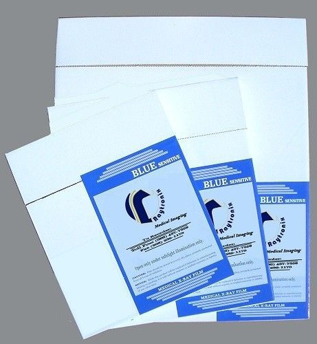 High speed blue medical x-ray film - 8&#034; x 10&#034; box of 100 sheets for sale